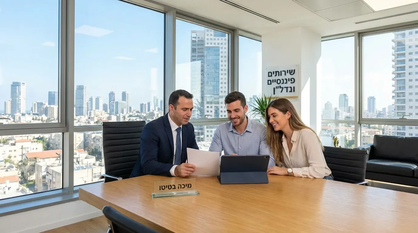 יועץ משכנתאות מקצועי מסייע לזוג צעיר